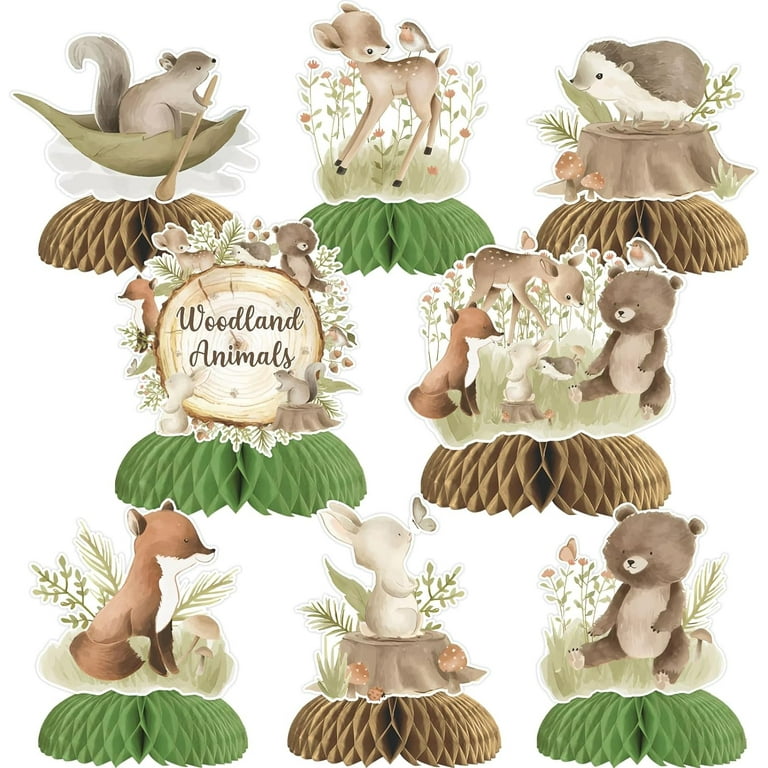 Pieces Woodland Animals Honeycomb Centerpieces, Woodland