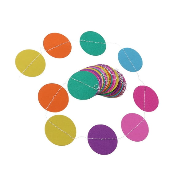 Raindrops Birthday Party Bunting 3Pcs Paper Circle Dots Banner for Wedding and Indoor Events