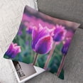 thumbnail image 7 of Purple Tulips Decorative Throw Pillow Covers Case Square for Couch Sofa Bed Living Room Bedroom, 7 of 7