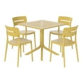 thumbnail image 2 of WestinTrends Playa Modern 5-Piece Resin Patio Dining Table Set with Stackable Patio Dining Chairs, Yellow, 2 of 6