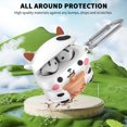 thumbnail image 3 of Funda de silicona Nimuw para AirPods 4 con diseño de vaca y mosquetón, 3 of 8