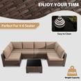 thumbnail image 5 of KIGOTY 7 Piece Outdoor Patio Furniture, Wicker Rattan Outdoor Conversation Set Sectional Sofas for Backyard, Garden, Brown-Camel, 5 of 7