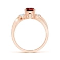 thumbnail image 2 of ANGARA Lab Grown 1 Ct Ruby and Lab Diamond Twisted Vine Ring for Women in 14K Rose Gold (Size-6mm) | July Birthstone, Birthday, Anniversary, Jewelry Gift for Women | Lab-Grown Ruby Ring, 2 of 9