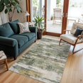 thumbnail image 1 of Washable Abstract 4x6 Area Rug - Soft Living Room Bedroom Rugs with Non Slip Rubber Backing Indoor Low Pile Stain Resistant Carpet for Kitchen Office Modern Home Decor Floor Mat for Bathroom 4x6 Green, 1 of 8