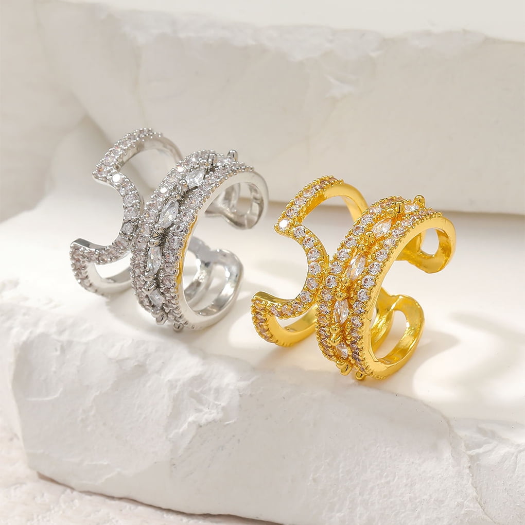 Decodeary Exquisite Nail Rings For Women Adjustable Size For