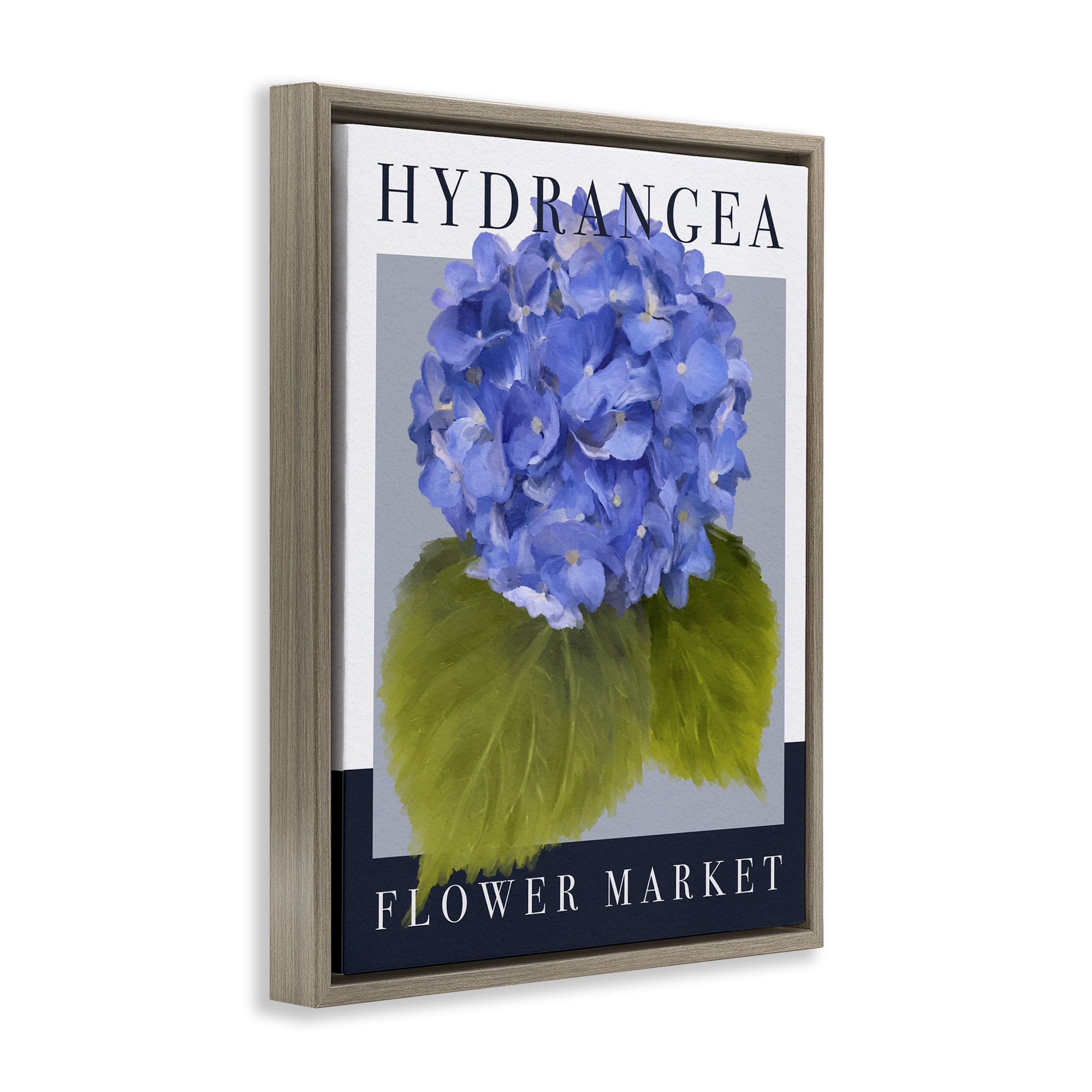 Stupell Industries Hydrangea Flower Market Brown Framed Floater Canvas Wall Art, design by Jennifer Stith