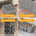 thumbnail image 5 of Aokeyee Shoe Storage Closet, Large Shoe Box Space Saving Foldable with Clear Cover, Fits 20-24 Pairs, Grey, 5 of 8
