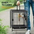 thumbnail image 2 of VINGLI Bird Cage, 25 inch Wrought Iron Bird Travel Carrier, Cage with Handle for Parakeets, Parrot, Lovebirds, Finches, Small/Medium Birds, 2 of 9