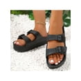 thumbnail image 4 of Women Adjustable Double Buckle Sandals Waterproof Comfortable EVA Beach Slide Flat Shoes 2026, 4 of 7