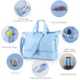 thumbnail image 2 of Bolsa De Deporte De Yoga Bolsa de lona para mujer, 3 uds., bolsa de equipaje de mano, bolsa de fin de semana de gran capacidad (azul claro) Likrtyny Para Estrenar, 2 of 3