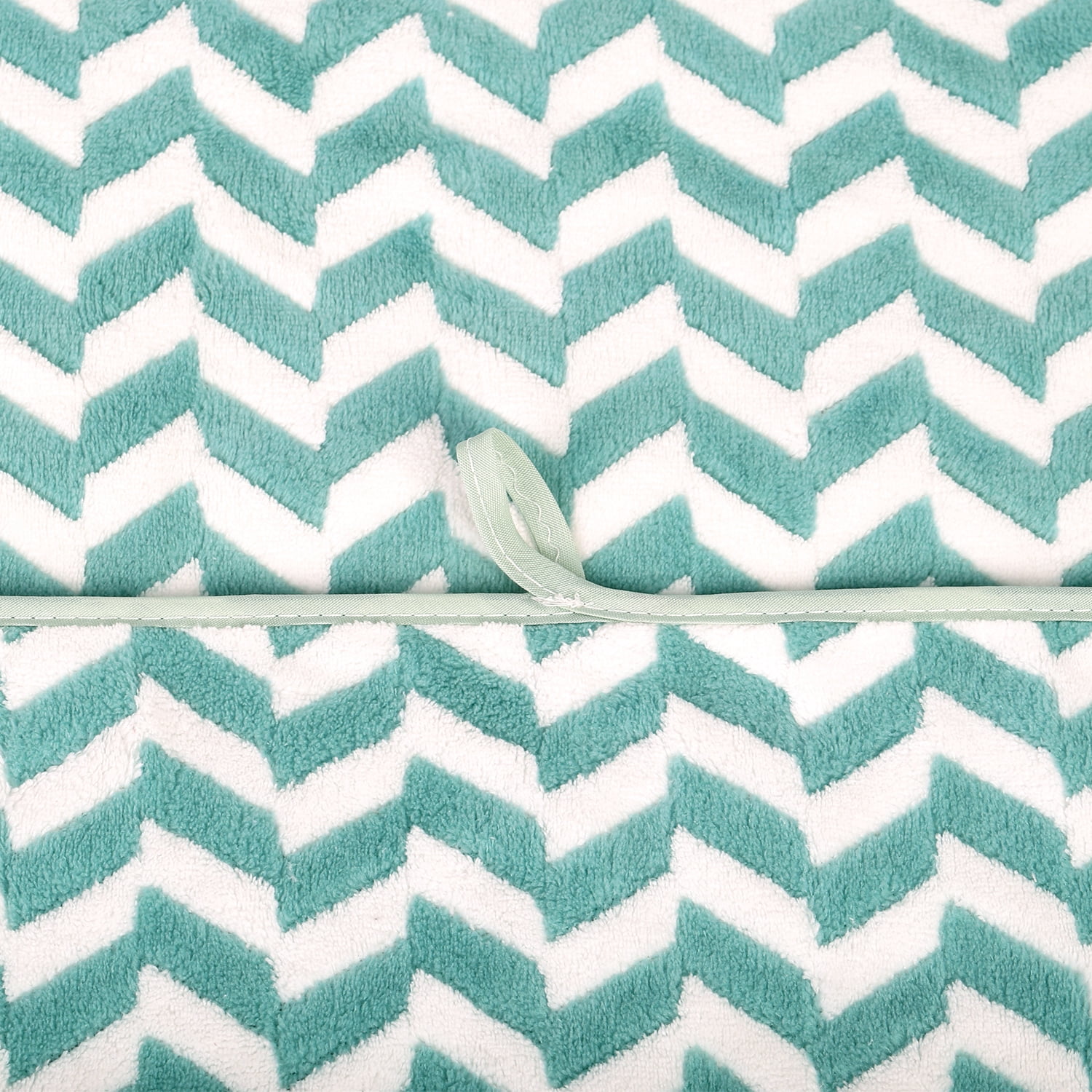 NC Fashion 2 Piece Chevron Microfiber Bath Towel Set, Green, White, Multi-color