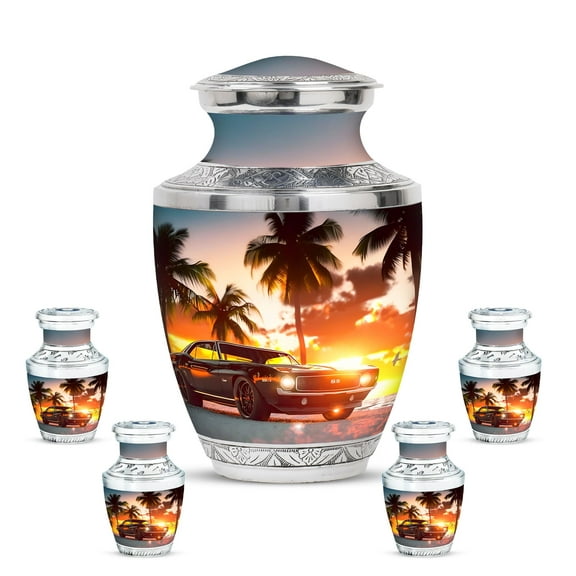 KARYLIZ Race Car Urns For Human Ashes - Cremation Funeral Urns For Adult Ashes Men - Cremation Urn For Human Ashes - Racer Car Funeral For Women & Men - Mini Keepsakes