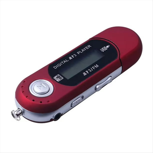 Reproductor de MP3 Portátil USB, Reproductor de Música, Pantalla LCD Digital, Bluetooth, Radio FM, Reproductor de Música MP3 Multifunción Rojo.