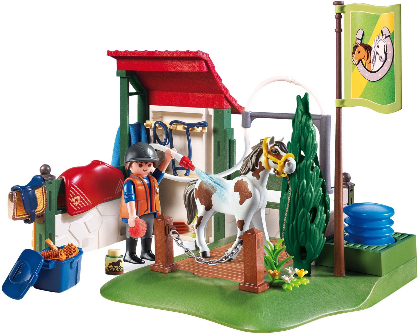 Playmobil 6929 Country Horse Grooming Station with Functional Water Pump 