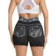 thumbnail image 4 of Neewe Womens Biker Shorts, High Waisted Yoga Shorts for Women Leggings Fitness Running Gym Ladies Sports Printed Minutes Shorts Pants-Black M, 4 of 4