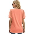 thumbnail image 3 of Coferset Summer Womens Tops V Neck T Shirts Swiss Dot Puff Sleeve Tops Loose Casual Tshirts Blouses for Women, 3 of 7