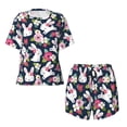 thumbnail image 4 of Naloa Rabbit And Rose Women's Short-Sleeved Pajama Set, Loungewear, Summer pajamas, Breathable Cozy - 4X-Large, 4 of 9