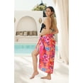 thumbnail image 2 of LA LEELA Women's Summer Swim Cover ups Skirt Beach Wraps Pareos Sarongs Coverups Beachwear Vacation Women Sarong for Swimwear One Size Pink, Floral, 2 of 5