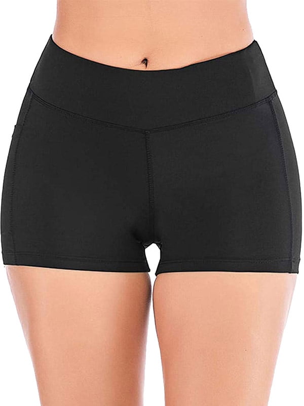 Women High Stretch Butt Lifter Side Pocket Workout Shorts - Walmart.com