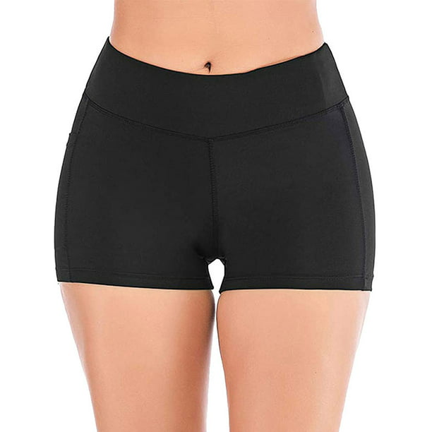 ZXZY - Women High Stretch Butt Lifter Side Pocket Workout Shorts ...