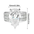 thumbnail image 3 of karymi Plated Chunky Ring Pear Shaped Zirconia Wedding Rings for Women Birthday Gifts for Women Weekly flyer Week, 3 of 9