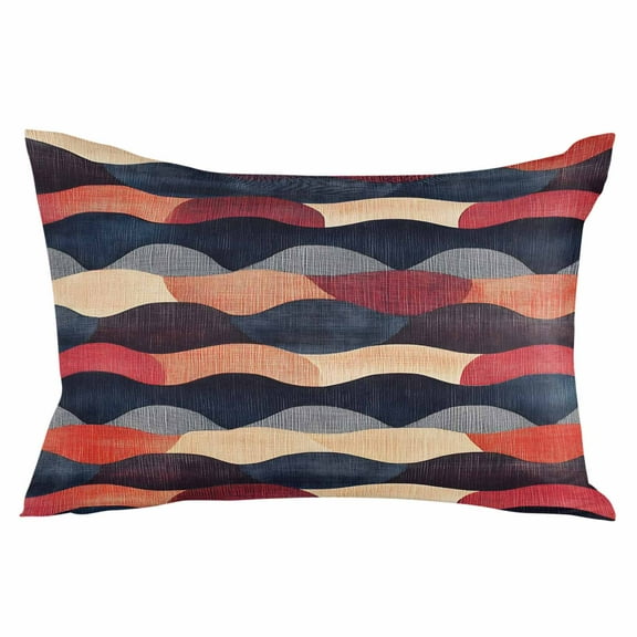 Red Orange Blue Throw Pillow Cover 20 x 36 Inch Decorative Pillow Cover Geometric Modernism Abstract Art Lumbar Pillowcase Seasonal Rectangle Cushion Case for Couch Sofa Bed Living Room