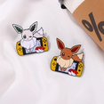 thumbnail image 4 of Dibujos animados de pikachu, lindo broche de elfo, Animal Eevee, máquina de juego, modelado de ropa, accesorios, mochila, broche de aleación, insignia, alfileres de solapa, 4 of 4