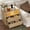 Natural, variant on Modern Fluted 2-Drawer Dresser with LED Lighting & Charging Station, 23.6" Wide Chest, Gold Handles, Multi-Room Storage