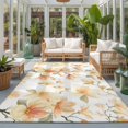 thumbnail image 2 of Area Rugs 5'x7', Orange Flowers Carpet Runner Indoor Outdoor Rugs Home Decor Aesthetic, Spring Watercolor Botanical Floral Leaf Plant Non Slip Mats Washable Accent Rug for Living Room Bedroom, 2 of 8