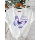 thumbnail image 2 of Women's Butterfly Print T-Shirt - Short Sleeve, Crew Neck, Casual Cotton Top for Spring & Summer, Clothing, 2 of 6