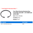 thumbnail image 2 of Front Wheel Bearing Retaining Ring - Compatible with 2009 - 2013 BMW 328i xDrive AWD 2010 2011 2012, 2 of 2