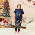 thumbnail image 2 of Odeerbi Christmas Pajamas for Family Holiday Short Sleeve Family Christmas Pajamas Matching Sets Mom Casual Print Top with Bottom Outfits Home Wear Sleepwear Family Matching PJs Set Blue, 2 of 7