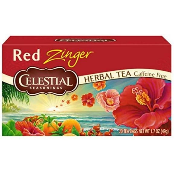 Celestial Seasonings Tea Caffeine Free Herbal Tea, Red Zinger 20 ea (Pack of 4)