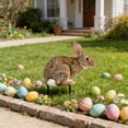 thumbnail image 6 of Rijanmt Lifelike Easter Bunny Stake Yard Sign Garden Decor,Bunny Garden Lawn Signs,Iron Outdoor Lawn Rabbit Sign,Furry Rabbits Yard Decoration With Stake,For Easter Party Supplies,11.42*11.81",B, 6 of 6