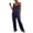 Dark Blue, variant on SOOMLON Lace Pajama Sets for Women Spaghetti Strap Cami Tops Comfy Long Pants Polka Dots Two Piece Loungewear Set