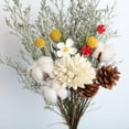 thumbnail image 3 of Flores secas de eucalipto, margaritas y algodón rosa, manualidades florales para el hogar, bodas y fiestas. Blanco, 3 of 3