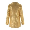 thumbnail image 6 of CILENON Women's Sequin Jackets Open Front Blazer Jacket Casual Long Sleeve Sparkly Cardigan Coat with Pocket Cocktail Jacket for Women(Gold,XXXL), 6 of 8