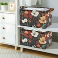 thumbnail image 2 of Yayeee Foldable Storage Basket for Shelves with Handles Waterproof Cloth Bins, Red Flowers Pattern, 2 of 7
