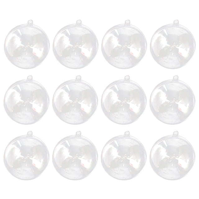 15 bolas de plástico transparente de 5 cm rellenables, esferas huecas, adornos colgantes para Navidad, decoración para fiestas y bodas.