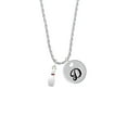 thumbnail image 2 of Delight Jewelry Silvertone Bowling Pin Silvertone Script Initial Disc - D - Charm Necklace, 20"+3", 2 of 4