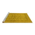thumbnail image 2 of Ahgly Company Machine Washable Indoor Square Oriental Yellow Industrial Area Rugs, 4' Square, 2 of 4