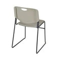 thumbnail image 4 of Regency Kahlo 36 in. Square Breakroom Table- Mahogany Top, Chrome Base & 4 Zeng Stack Chairs- Grey, 4 of 8