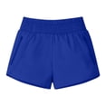 thumbnail image 3 of Tsesme Women’s Sport Shorts with Zip Pockets Lightweight Quick Dry Workout Yoga Shorts Elastic High Waisted Loose Running Shorts,Blue,M, 3 of 6