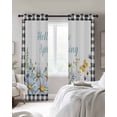 thumbnail image 3 of Hello Spring Blackout Curtains for Living Bedroom, Spring Floral Watercolor Flower White Daisy Butterfly Black Plaid 54 In Long Thermal Insulated Darkening Drapes Grommet Window Treatments 52x54 In, 3 of 9