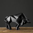 thumbnail image 5 of ASNOMY Figurita de toro de poliresina Decoración del hogar Esculturas abstractas Originalidad Decoración del hogar Mobiliario Adorno de animales Estatuas de superficie geométrica Adorno de decoración, 5 of 5
