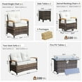 thumbnail image 3 of MEISSALIVVE 10 Pieces Patio Furniture Sets with Fire Pit Table, Wicker Outdoor Conversation Sets with 4 Swivel Rocker Chairs, 2 Single Chairs, 2-seat Sofa and Side Table(Brown), 3 of 8