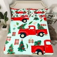 thumbnail image 2 of Manfei Red Truck Car 4pcs Bed Sheets for Teens Boys Girls,Xmas Tree King Sheets,Merry Christmas Super Cozy Sheet Set,Microfiber Bedroom Decor, 2 of 7