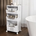 thumbnail image 2 of Laundry Basket Hamper with Wheels 3-Tier Foldable with Handle Space-Saving Storage Dirty Clothes Organizer Bin Multi-function Container Waterproof, 2 of 13
