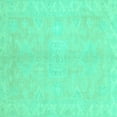 thumbnail image 1 of Ahgly Company Indoor Square Abstract Turquoise Blue Modern Area Rugs, 5' Square, 1 of 4