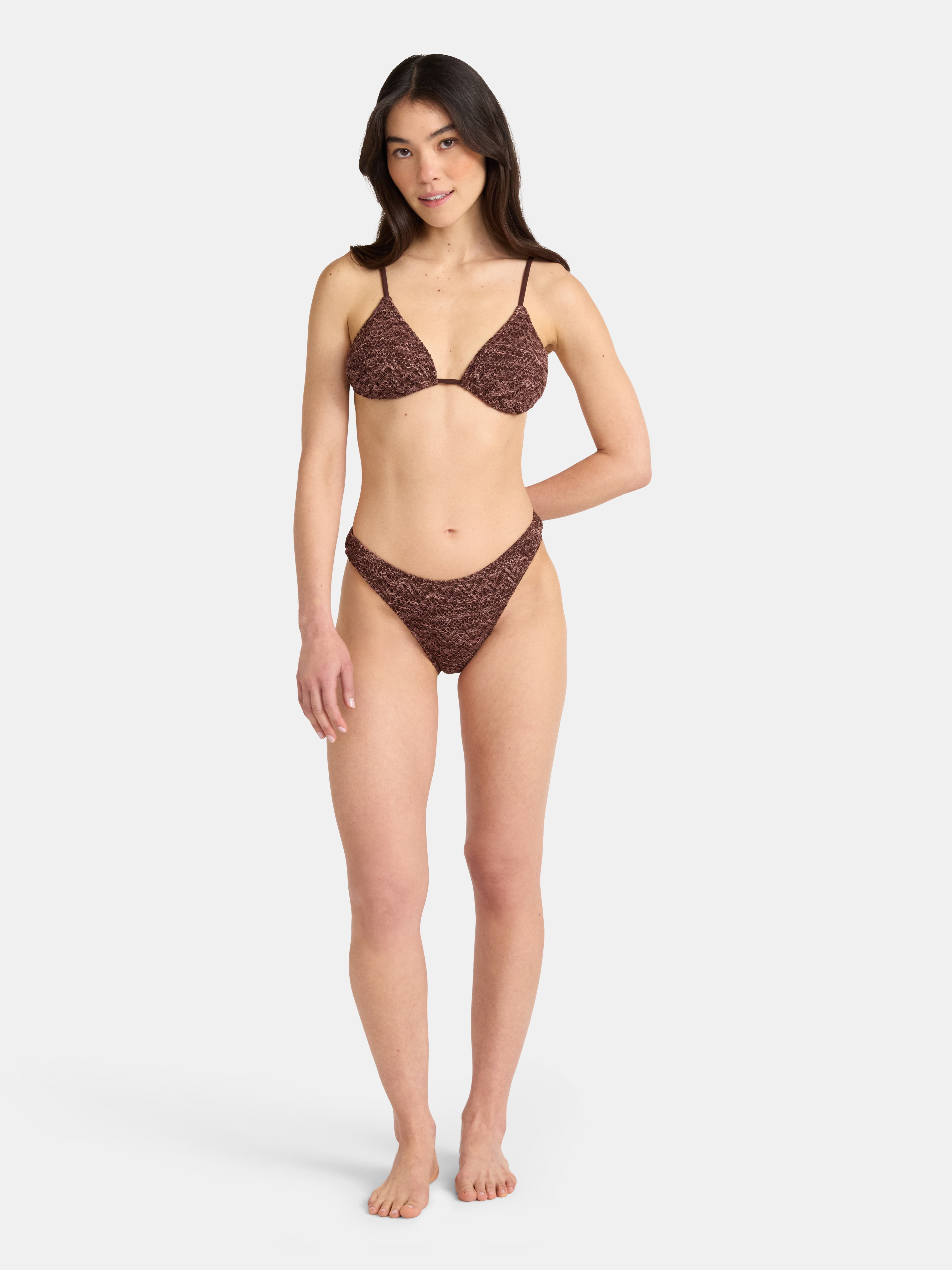 No Boundaries Warm Chocolate Bikini Top, Women's